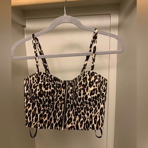 Another same style cropped corset top animal print (also never worn out)